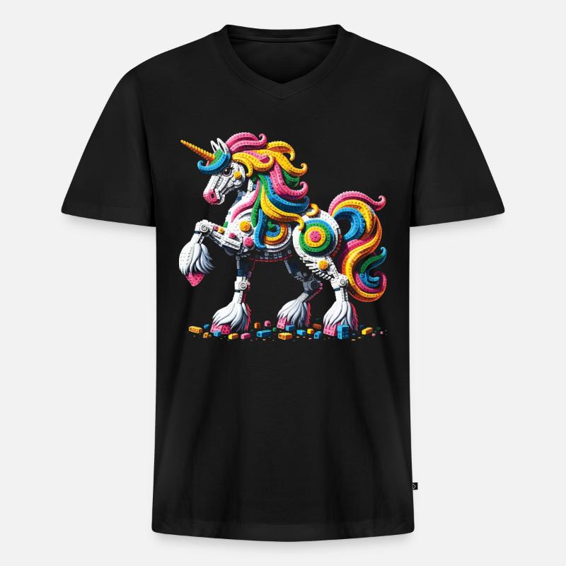 Expert Master Builder Bricks - Men's Premium Organic T-shirt with V-neck - black