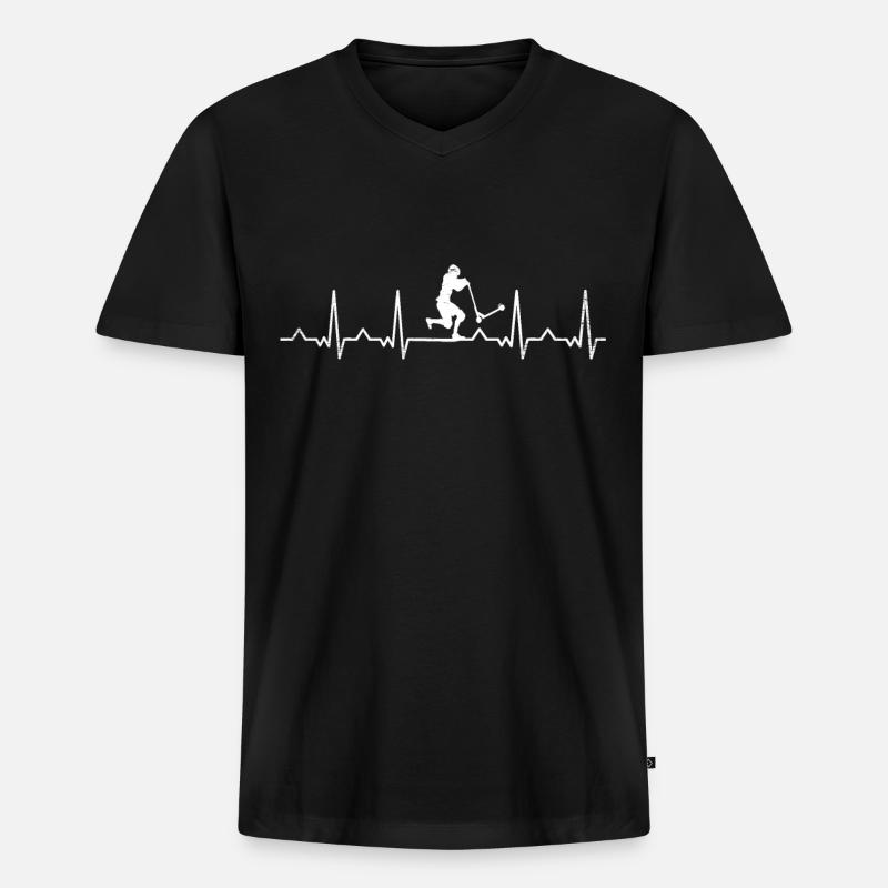 Scooter Tretroller Stunts Skatepark Geschenkidee - Männer Premium Bio T-Shirt mit V-Ausschnitt - Schwarz