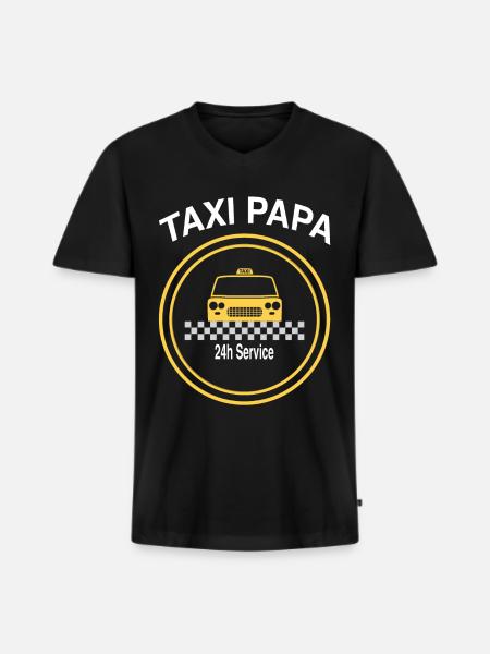 Taxi dad - Men's Premium Organic T-shirt with V-neck - black