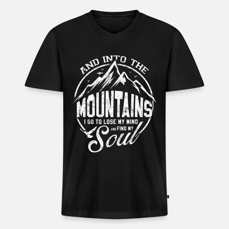 Bergsteigen Klettern Geschenkidee - Männer Premium Bio T-Shirt mit V-Ausschnitt - Schwarz