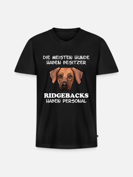 Rhodesian Ridgeback - Männer Premium Bio T-Shirt mit V-Ausschnitt - Schwarz