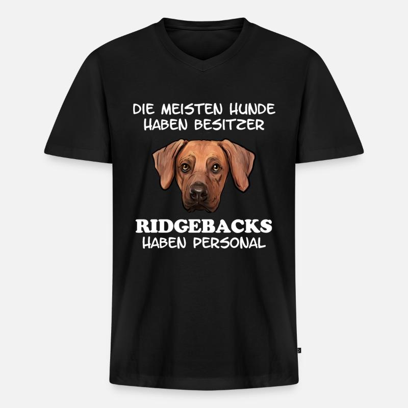 Rhodesian Ridgeback - Männer Premium Bio T-Shirt mit V-Ausschnitt - Schwarz