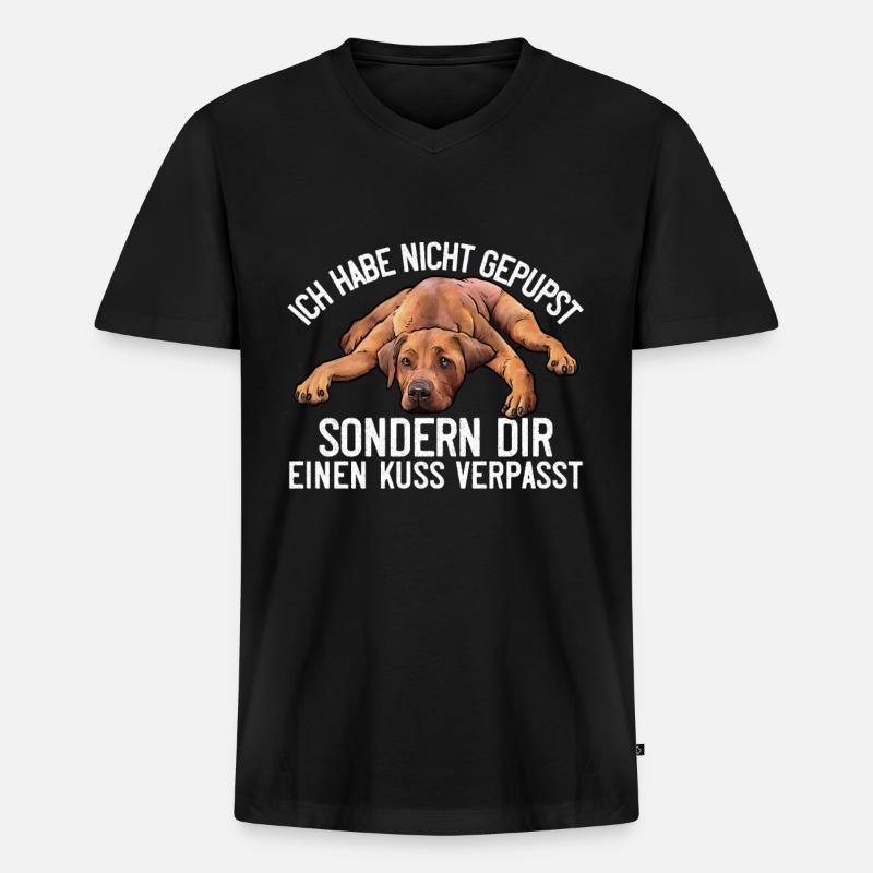Rhodesian Ridgeback - Männer Premium Bio T-Shirt mit V-Ausschnitt - Schwarz