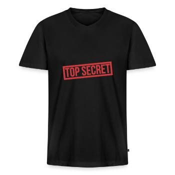 Top secret - T-shirt encolure en V Premium bio Homme - noir - Devant - Nico (187cm)