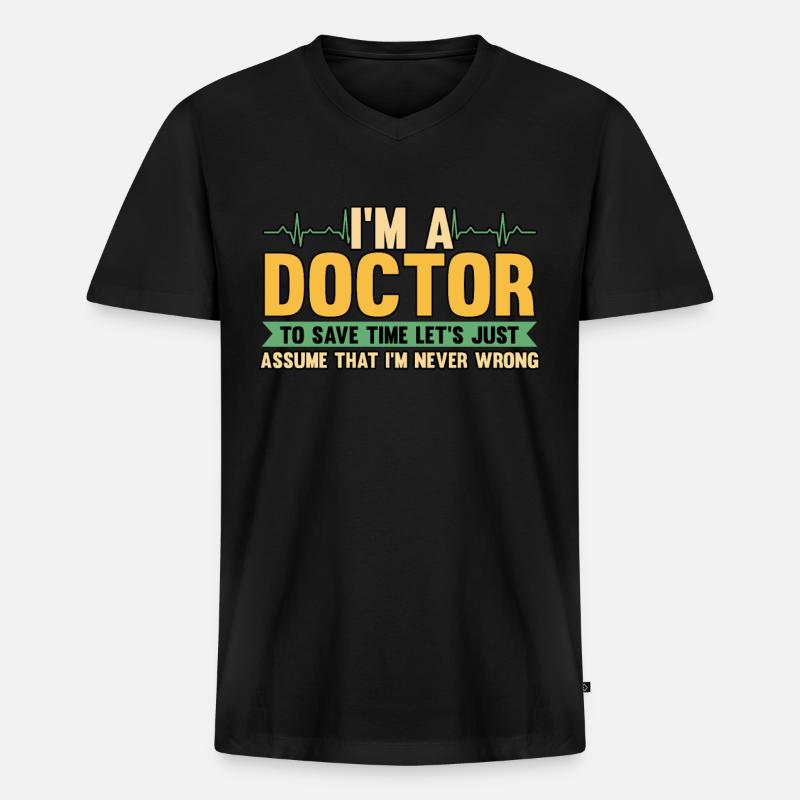 Krankenschwester Arzt Gesundheitswesen Beruf - Männer Premium Bio T-Shirt mit V-Ausschnitt - Schwarz