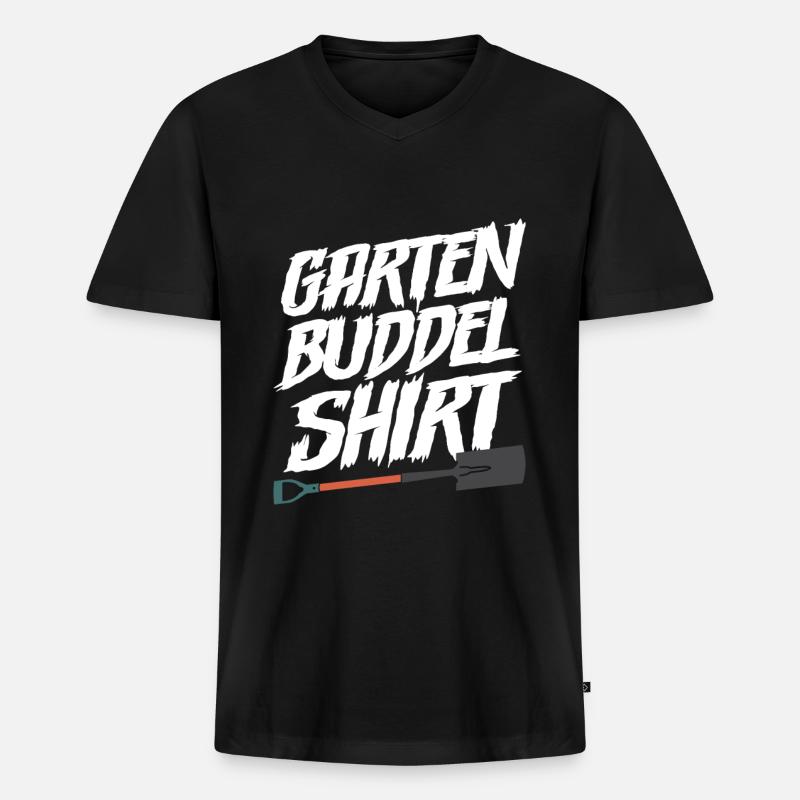 Gärtner Garten Buddel - Männer Premium Bio T-Shirt mit V-Ausschnitt - Schwarz