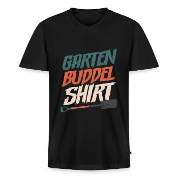 Gärtner Garten Buddel - Männer Premium Bio T-Shirt mit V-Ausschnitt - Schwarz - Vorne - Nico (187cm)