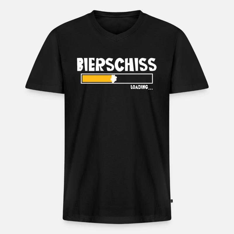 Bierschiss Loading Bier - Männer Premium Bio T-Shirt mit V-Ausschnitt - Schwarz