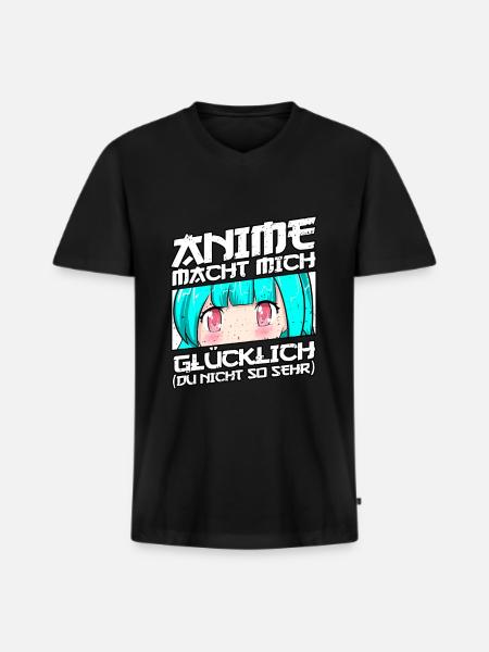 Anime Saying Weeb Otaku - Men's Premium Organic T-shirt with V-neck - black