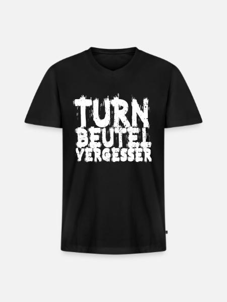 Techno Musik Turnbeutelvergesser - Männer Premium Bio T-Shirt mit V-Ausschnitt - Schwarz