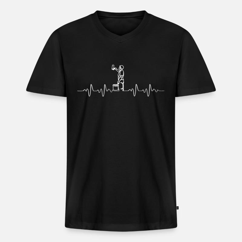 Maler - Männer Premium Bio T-Shirt mit V-Ausschnitt - Schwarz