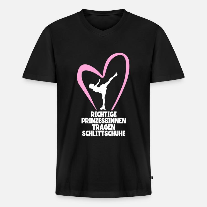 Eislaufen - Männer Premium Bio T-Shirt mit V-Ausschnitt - Schwarz