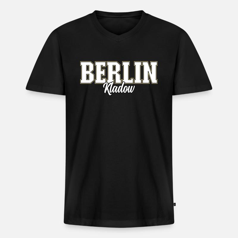 Berlin Kladow - Männer Premium Bio T-Shirt mit V-Ausschnitt - Schwarz