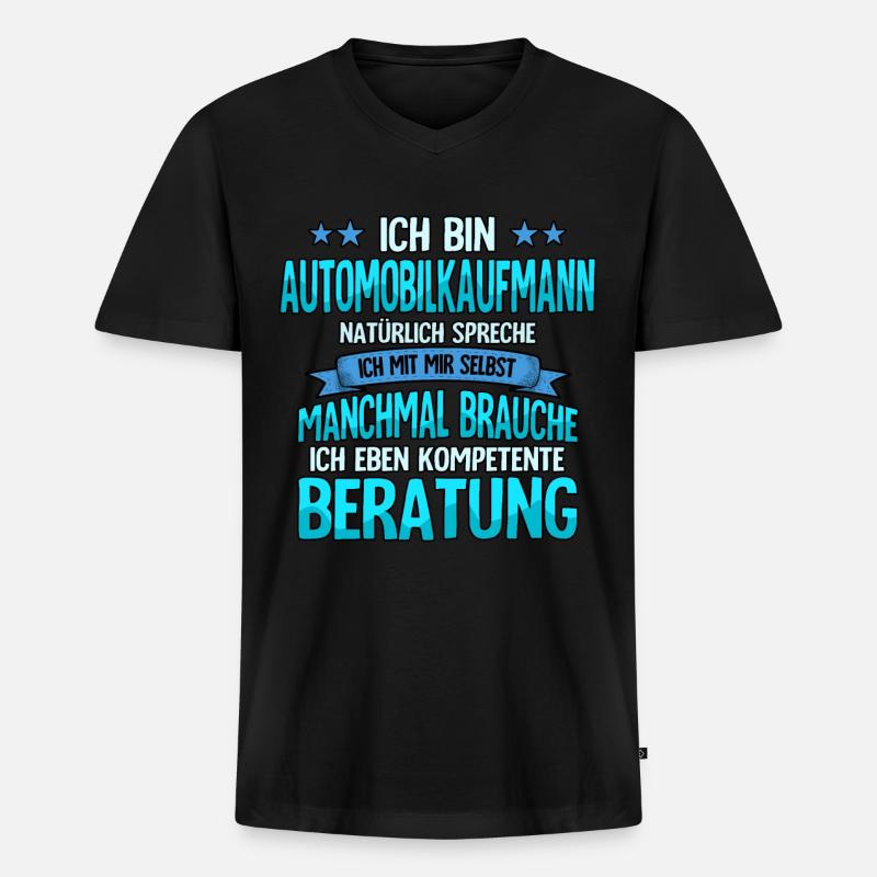 Automobilkaufmann - Männer Premium Bio T-Shirt mit V-Ausschnitt - Schwarz