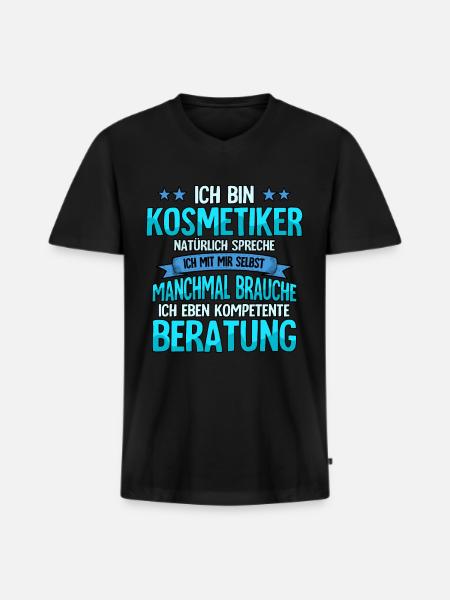 Kosmetiker - Männer Premium Bio T-Shirt mit V-Ausschnitt - Schwarz