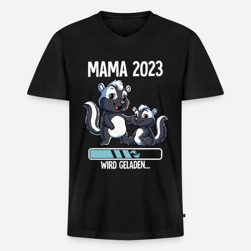 Werdende Mama 2023 - Männer Premium Bio T-Shirt mit V-Ausschnitt - Schwarz