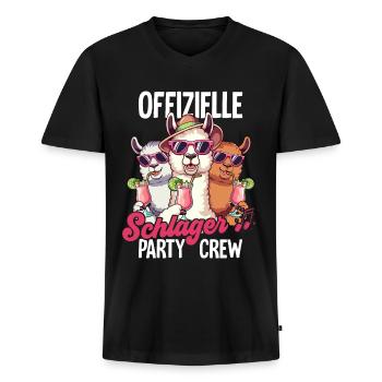 Schlager - Männer Premium Bio T-Shirt mit V-Ausschnitt - Schwarz - Vorne - Nico (187cm)