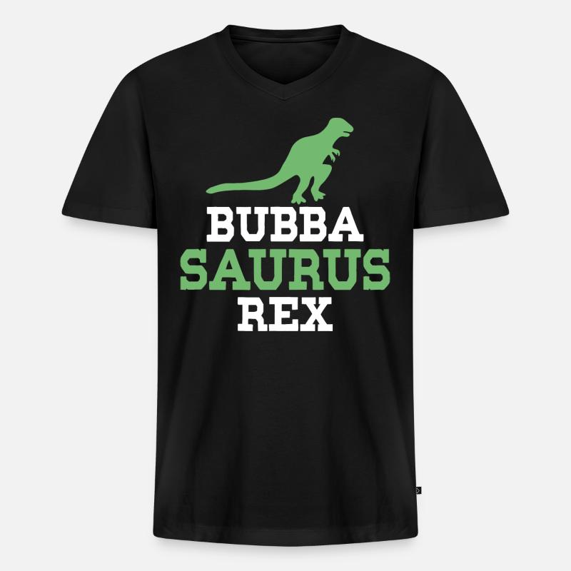Bubba Saurus Rex - Männer Premium Bio T-Shirt mit V-Ausschnitt - Schwarz