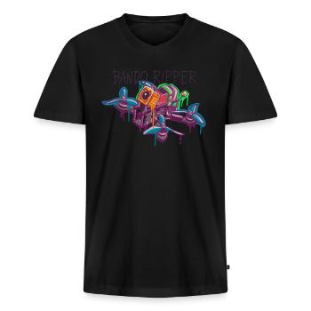 Fpv Freestyle Pilot UAV Racing Quadcopter Design - Männer Premium Bio T-Shirt mit V-Ausschnitt - Schwarz - Vorne - Nico (187cm)