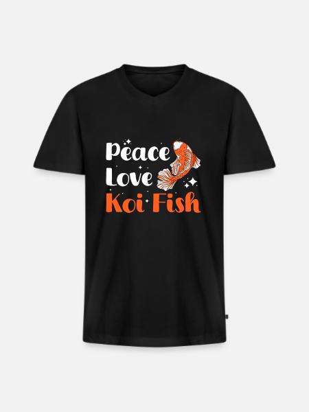 Koi Fish Japanese - Men's Premium Organic T-shirt with V-neck - black