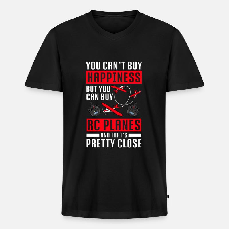 RC-Flugzeug RC-Flugzeug - Männer Premium Bio T-Shirt mit V-Ausschnitt - Schwarz