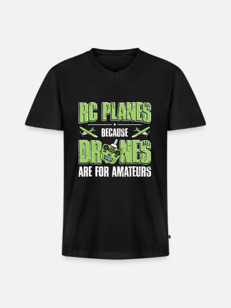 RC Airplane RC Airplane - Men's Premium Organic T-shirt with V-neck - black