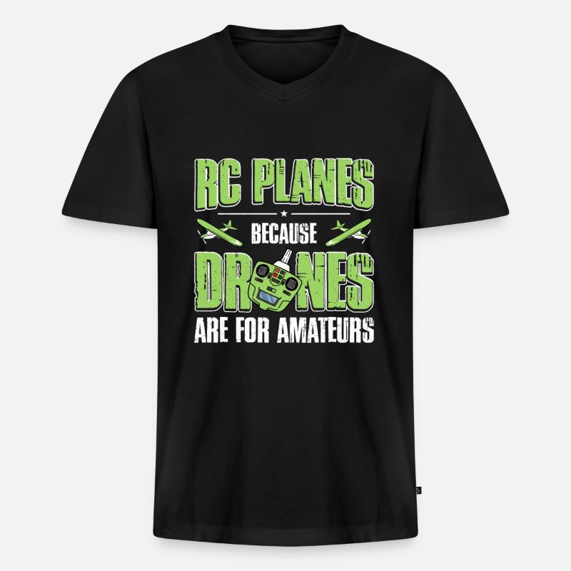RC-Flugzeug RC-Flugzeug - Männer Premium Bio T-Shirt mit V-Ausschnitt - Schwarz