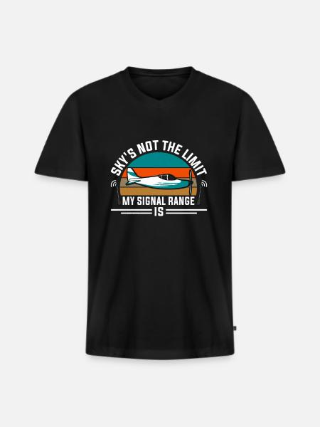 RC Airplane RC Airplane - Men's Premium Organic T-shirt with V-neck - black