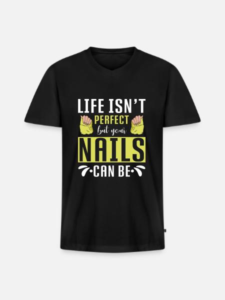 Nail Tech Manicure Nail Technician - Men's Premium Organic T-shirt with V-neck - black