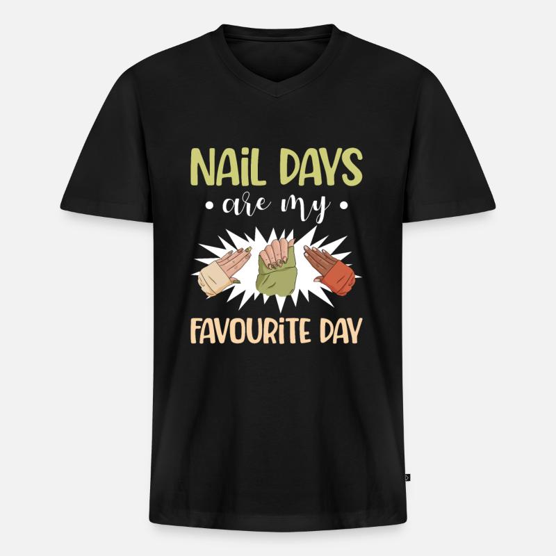 Nail Tech Maniküre Nail Technikerin - Männer Premium Bio T-Shirt mit V-Ausschnitt - Schwarz