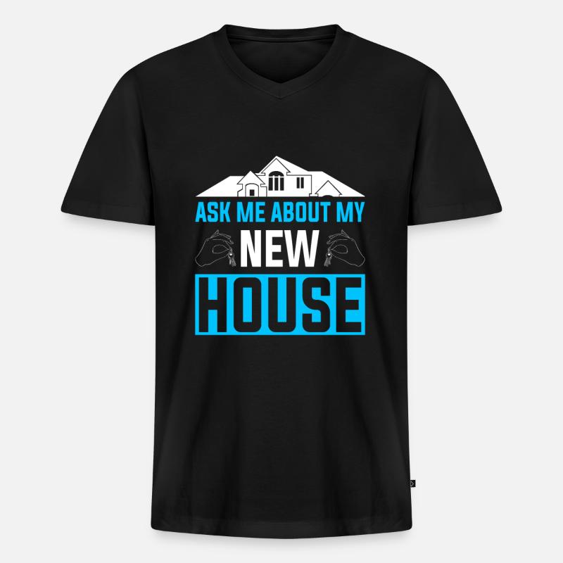 Neuer Hauseigentümer Hauseigentümer - Männer Premium Bio T-Shirt mit V-Ausschnitt - Schwarz