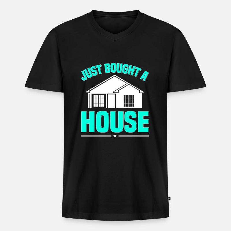 Neuer Hauseigentümer Hauseigentümer - Männer Premium Bio T-Shirt mit V-Ausschnitt - Schwarz