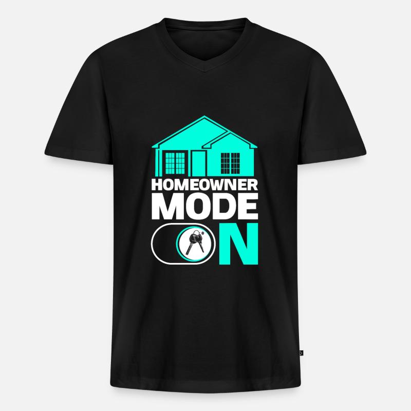 Neuer Hauseigentümer Hauseigentümer - Männer Premium Bio T-Shirt mit V-Ausschnitt - Schwarz