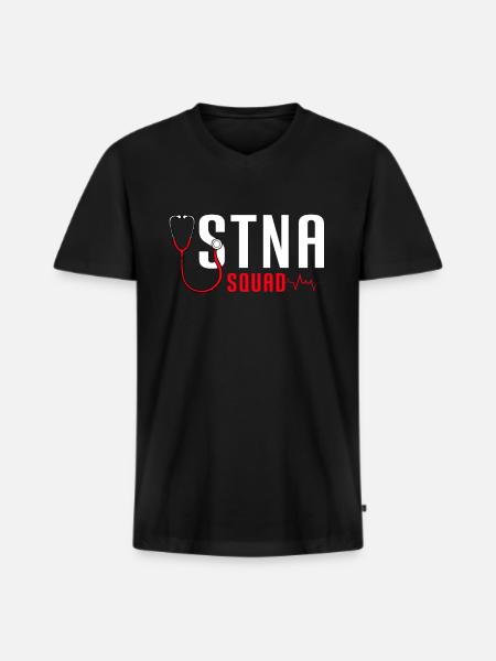 STNA Certified Nursing Assistant - Men's Premium Organic T-shirt with V-neck - black