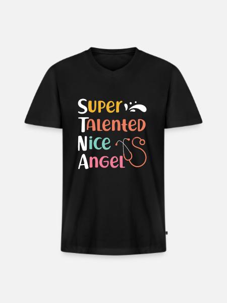 STNA Certified Nursing Assistant - Men's Premium Organic T-shirt with V-neck - black