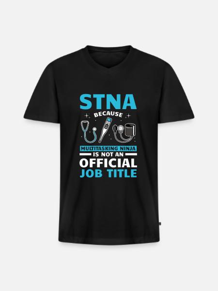 STNA Certified Nursing Assistant - Men's Premium Organic T-shirt with V-neck - black