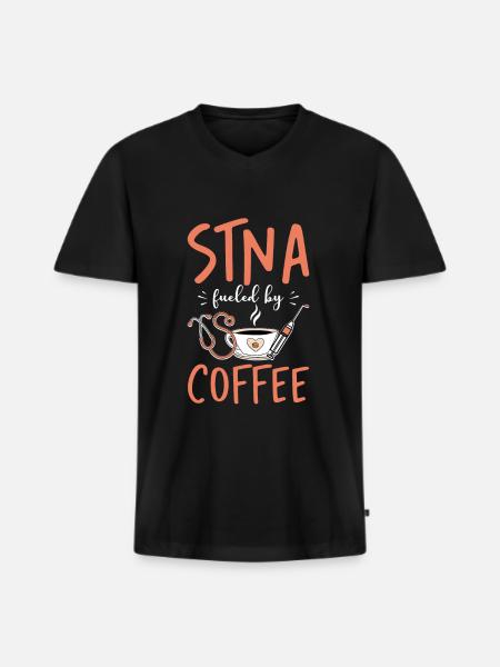 STNA Certified Nursing Assistant - Men's Premium Organic T-shirt with V-neck - black