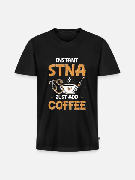 STNA Certified Nursing Assistant - Men's Premium Organic T-shirt with V-neck - black
