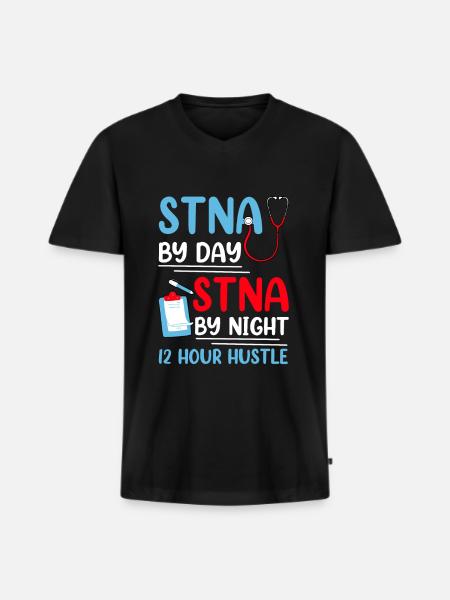 STNA Certified Nursing Assistant - Men's Premium Organic T-shirt with V-neck - black