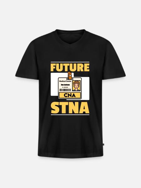 STNA Certified Nursing Assistant - Men's Premium Organic T-shirt with V-neck - black