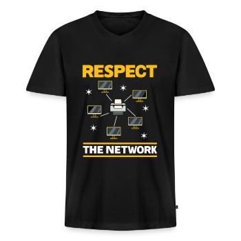 Netzwerkadministrator Systemadministrator Netzwerk - Männer Premium Bio T-Shirt mit V-Ausschnitt - Schwarz - Vorne - Nico (187cm)