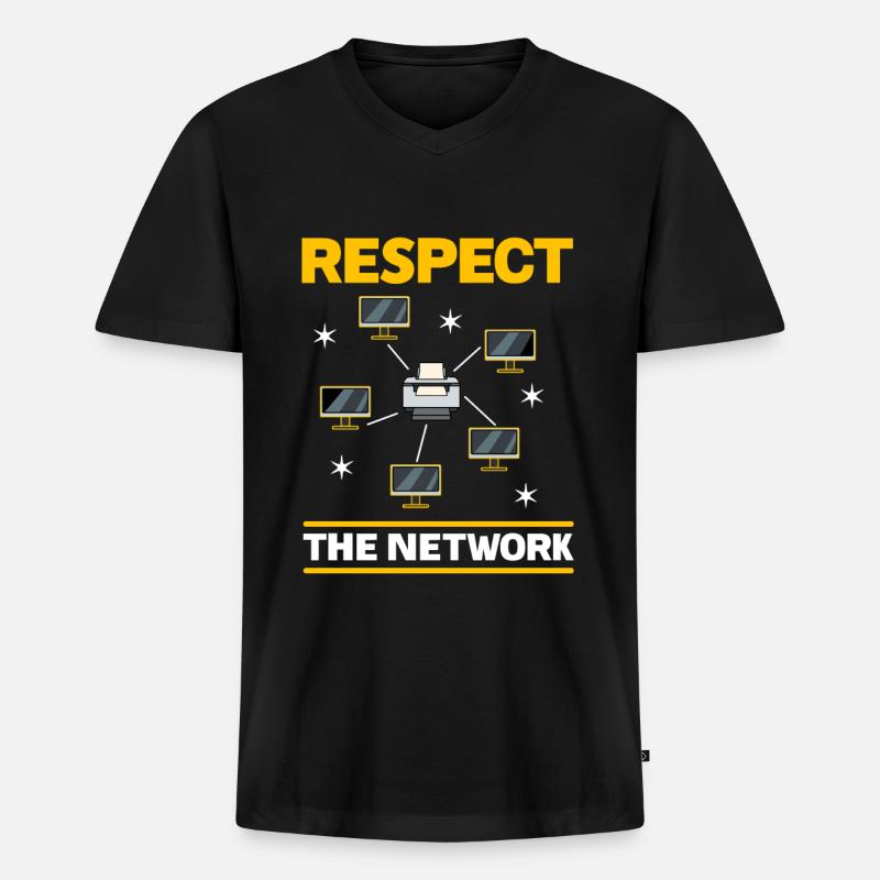 Netzwerkadministrator Systemadministrator Netzwerk - Männer Premium Bio T-Shirt mit V-Ausschnitt - Schwarz