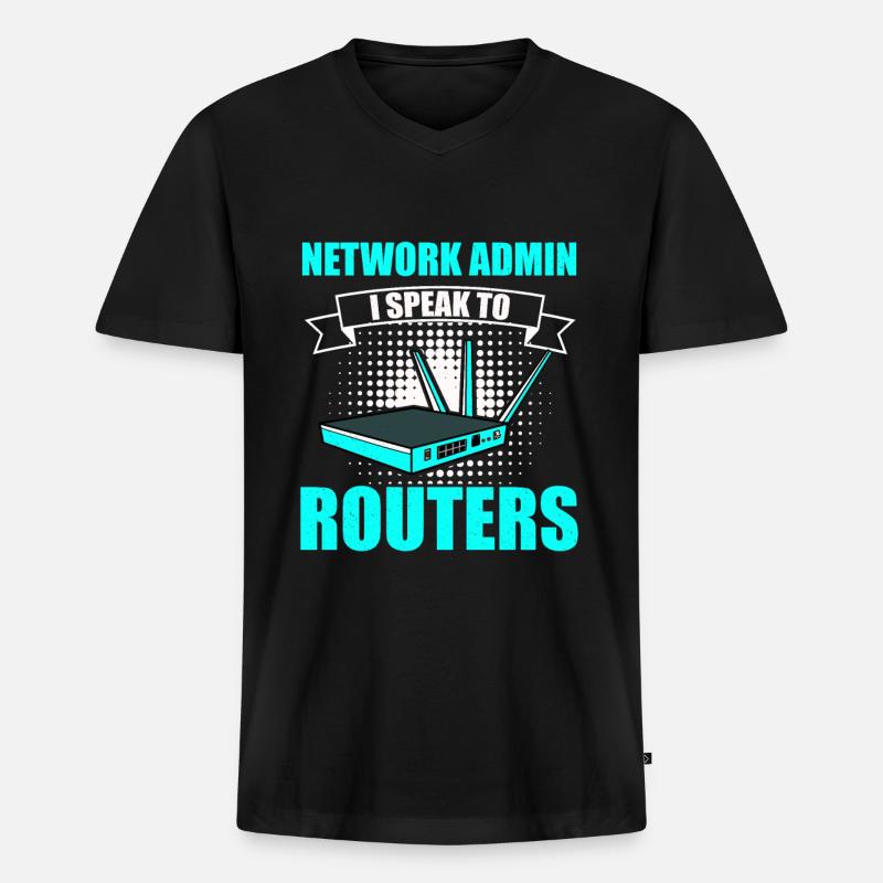 Netzwerkadministrator Systemadministrator Netzwerk - Männer Premium Bio T-Shirt mit V-Ausschnitt - Schwarz
