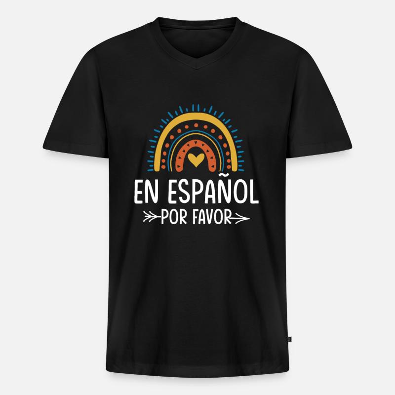 Spanischlehrerin Maestra Bilinguale Lehrerin - Männer Premium Bio T-Shirt mit V-Ausschnitt - Schwarz