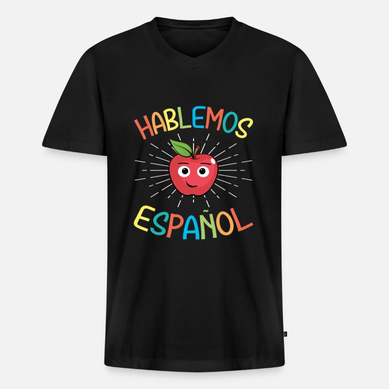 Spanischlehrerin Maestra Bilinguale Lehrerin - Männer Premium Bio T-Shirt mit V-Ausschnitt - Schwarz