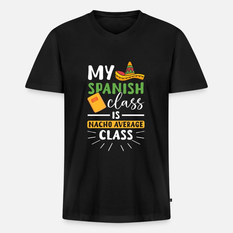 Spanischlehrerin Maestra Bilinguale Lehrerin - Männer Premium Bio T-Shirt mit V-Ausschnitt - Schwarz