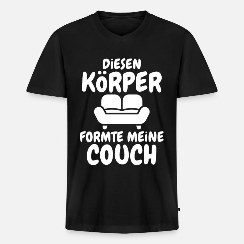 Couch Formte Körper - Männer Premium Bio T-Shirt mit V-Ausschnitt - Schwarz