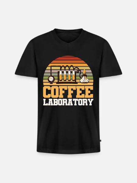 Coffee Laboratory - Men's Premium Organic T-shirt with V-neck - black