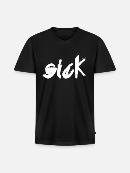 sick - Men's Premium Organic T-shirt with V-neck - black