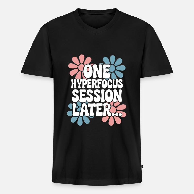ADHS - Männer Premium Bio T-Shirt mit V-Ausschnitt - Schwarz